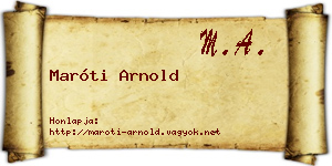 Maróti Arnold névjegykártya